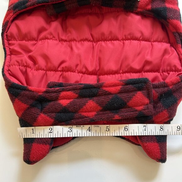 Heart To Tail Large Reversible Dog Jacket Red Buffalo Plaid Vest 25-50lbs - Picture 8 of 9